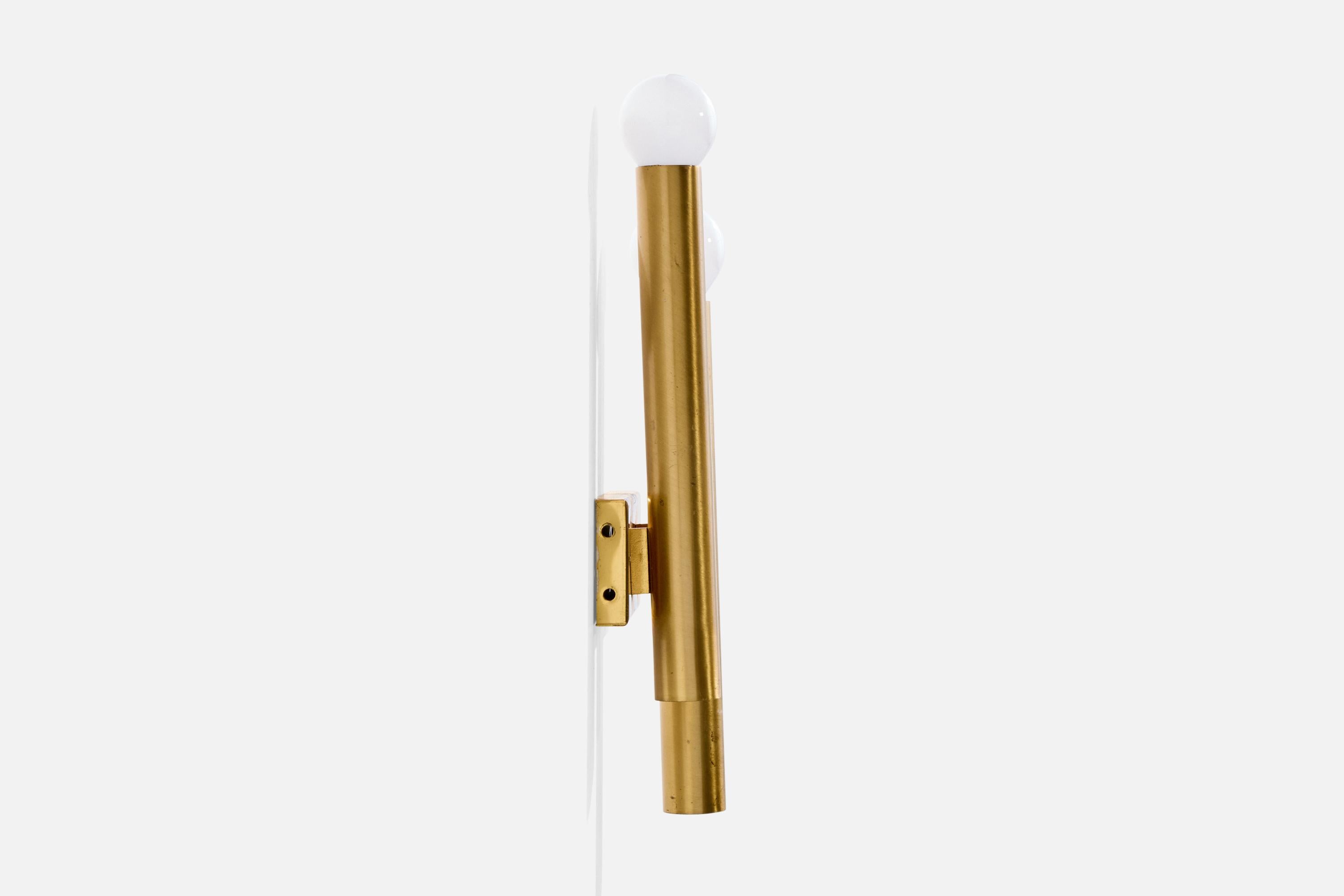 Mid-20th Century Candle, Wall Lights, Brass, Italy, 1960s