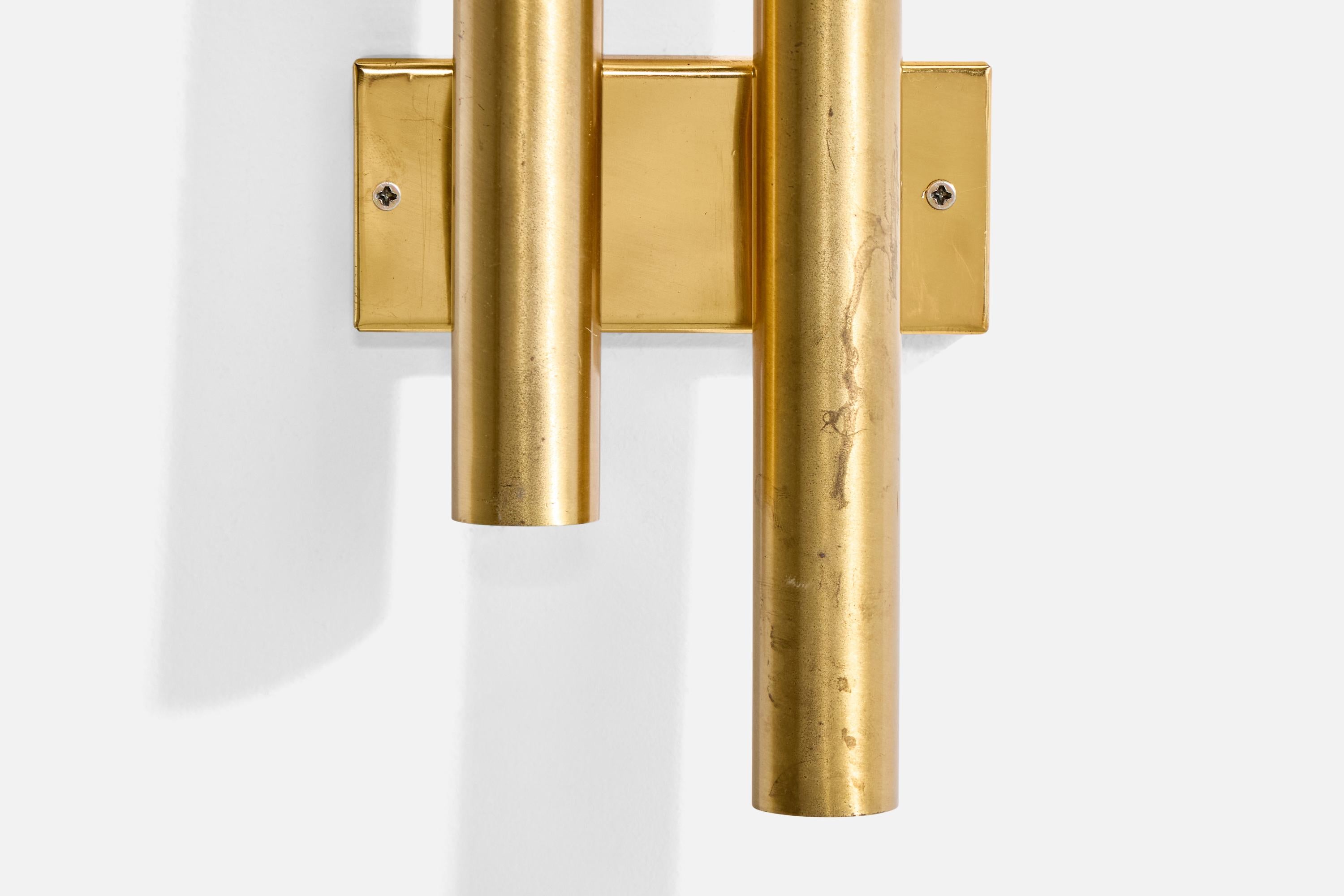 Candle, Wall Lights, Brass, Italy, 1960s 3