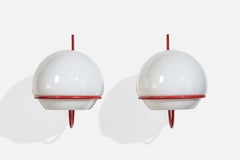 Candle, Wall Lights, Metal, Glass, Italy, 1970s