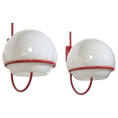 Candle, Wall Lights, Metal, Glass, Italy, 1970s