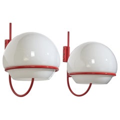 Candle, Wall Lights, Metal, Glass, Italy, 1970s