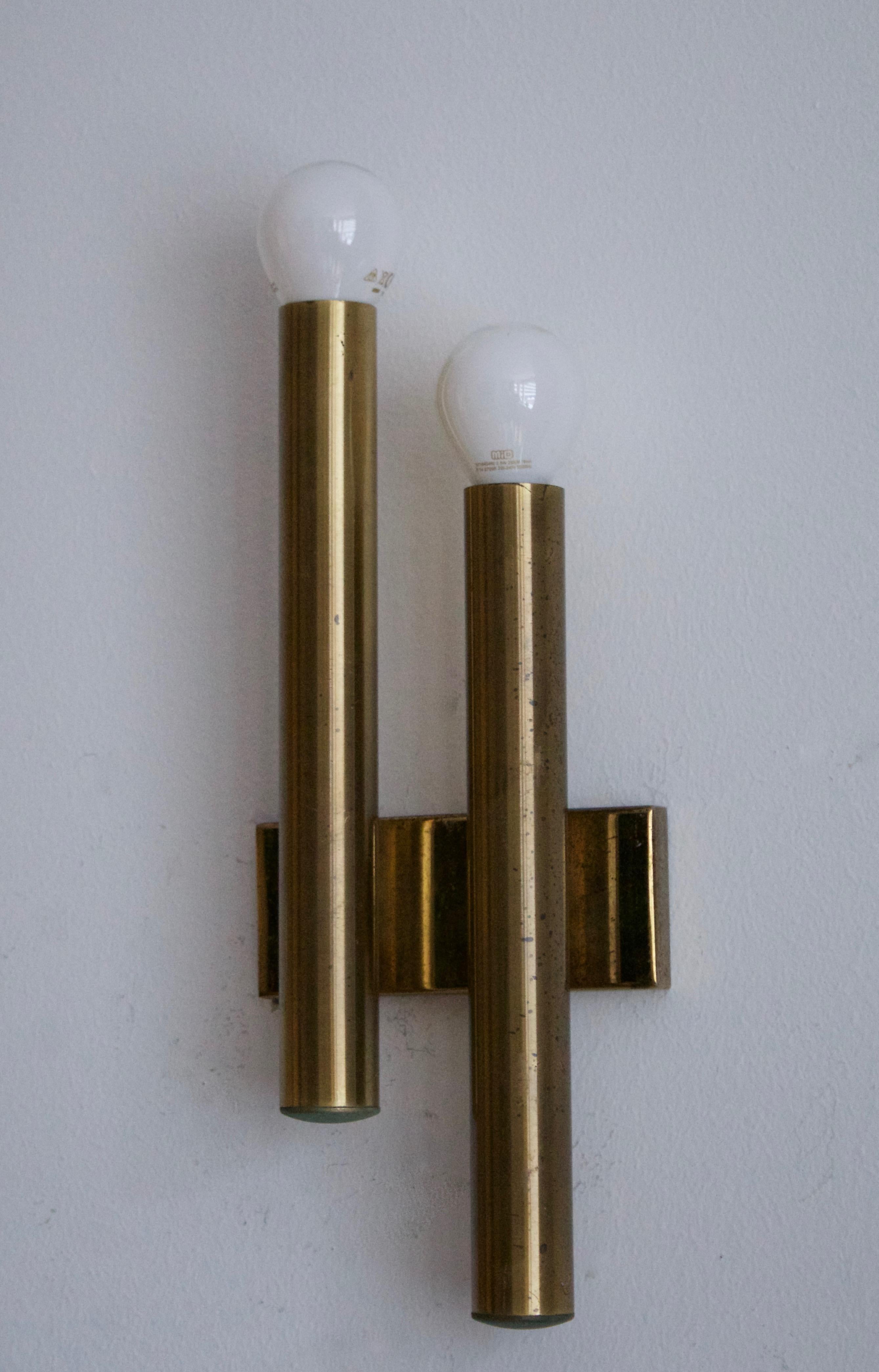 Mid-Century Modern Candle, Wall Lights / Sconces, Brass, Italy, 1960s