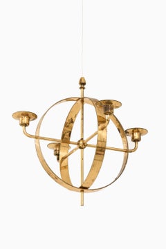 Candleabra Chandelier in Brass by Hans-Agne Jakobsson, 1960's