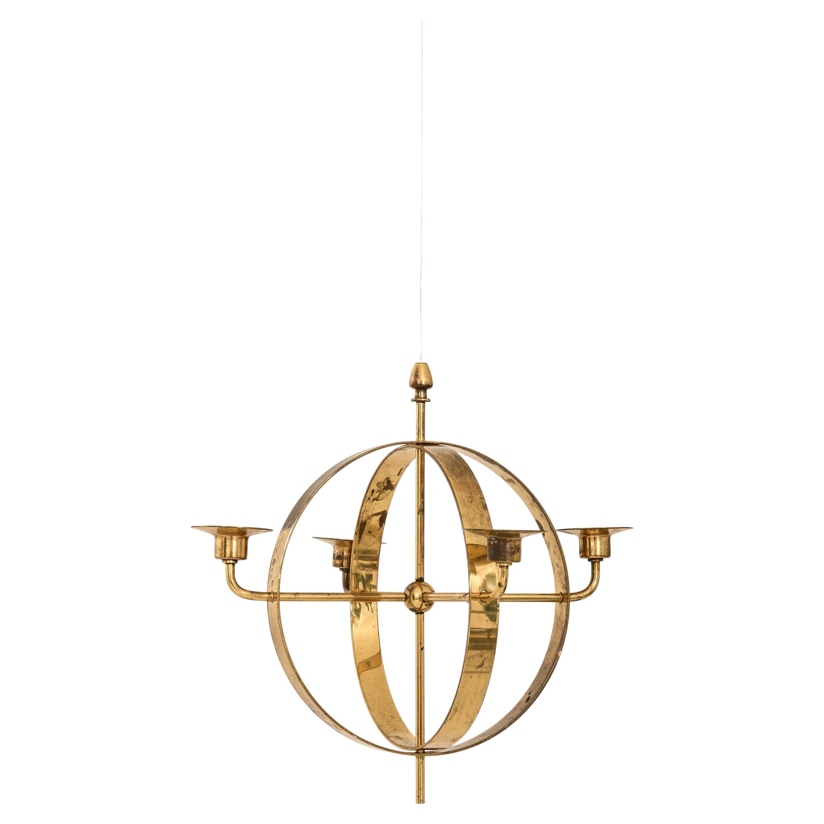 Lampadario Candleabra in ottone di Hans-Agne Jakobsson, anni '60 in vendita