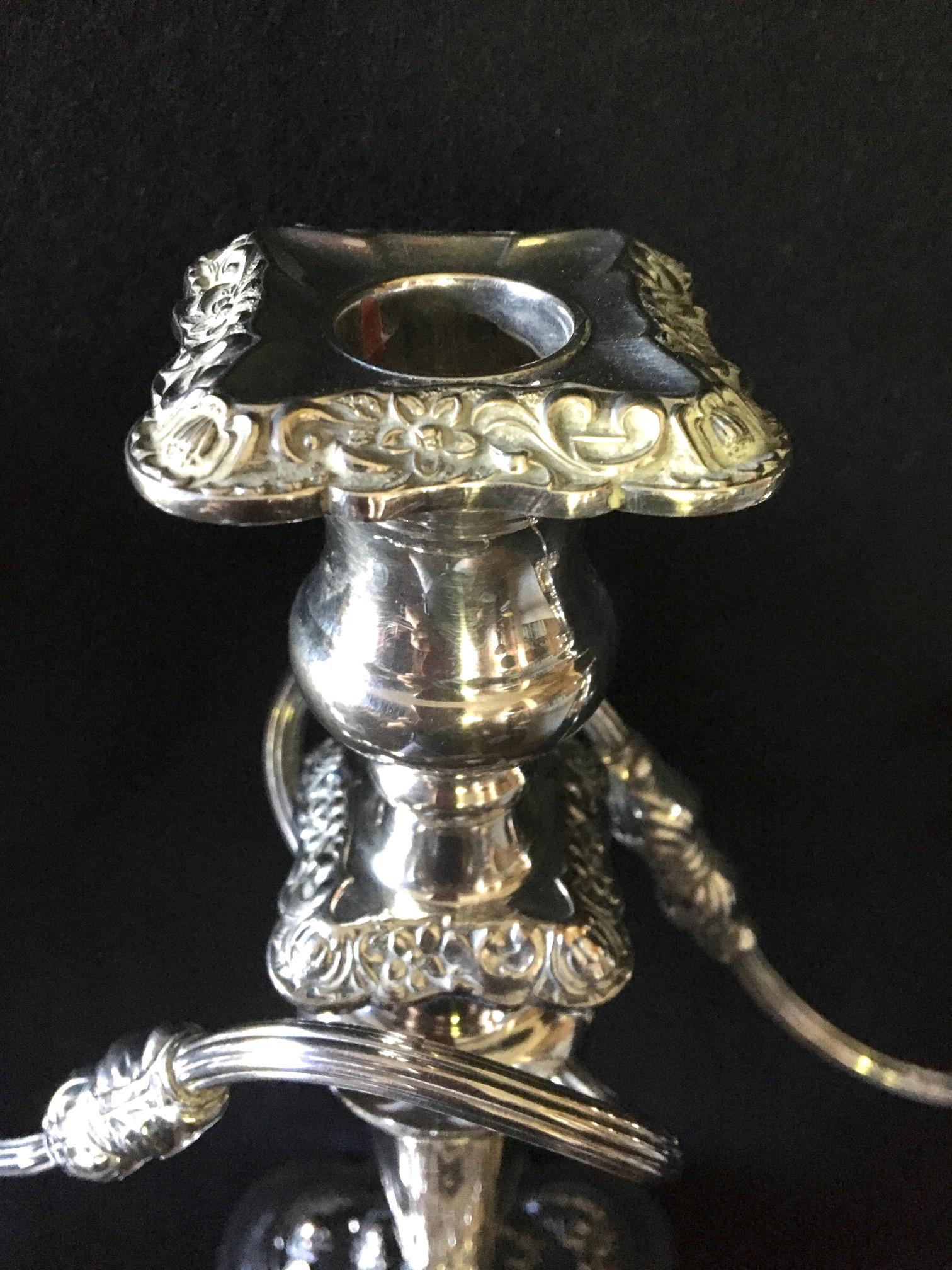 Silver Plate Candleabra in Sheffield Plate, English, circa 1930