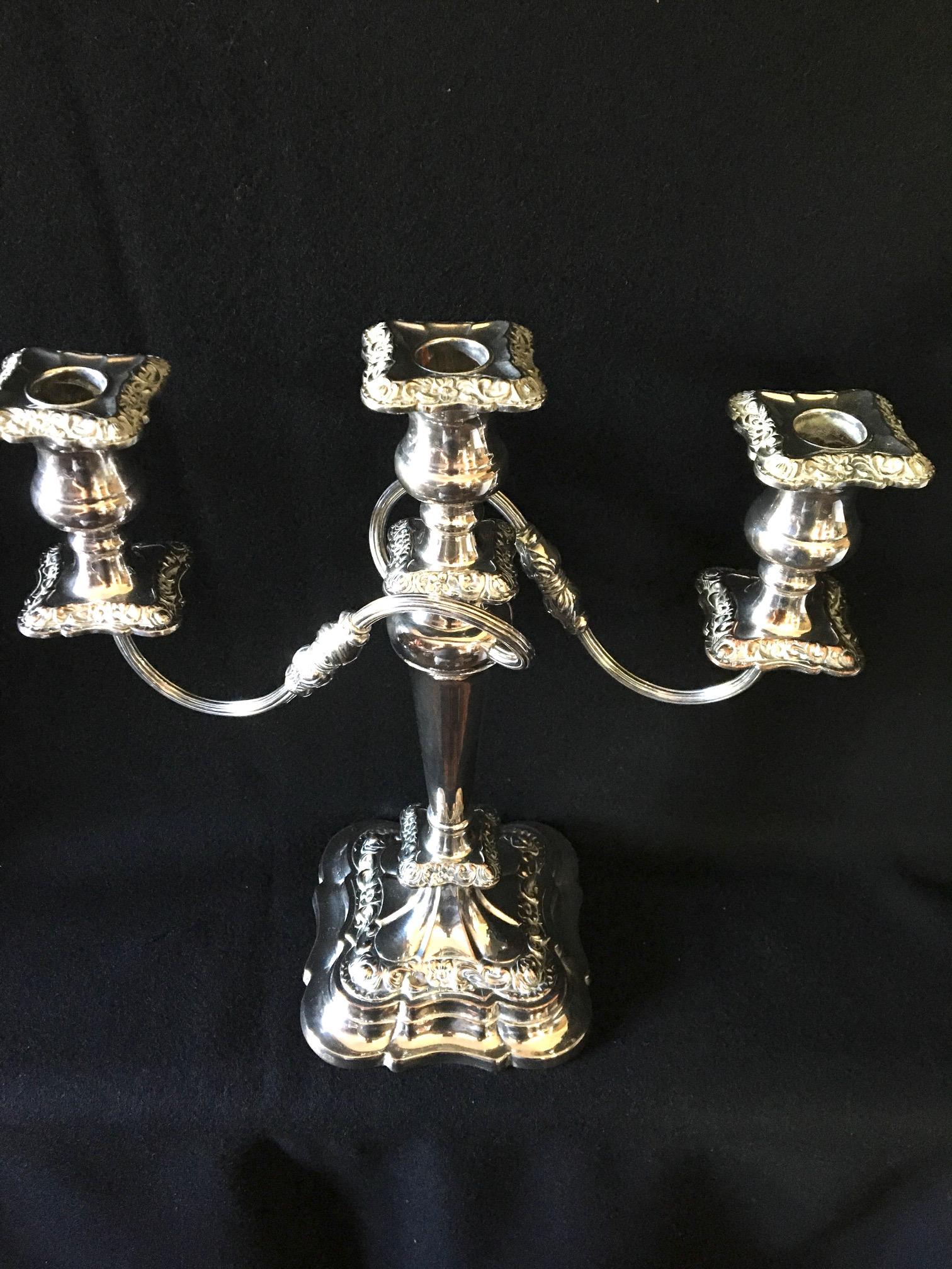 Candleabra in Sheffield Plate, English, circa 1930 1