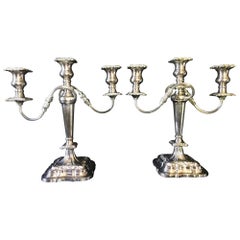 Antique Candleabra in Sheffield Plate, English, circa 1930