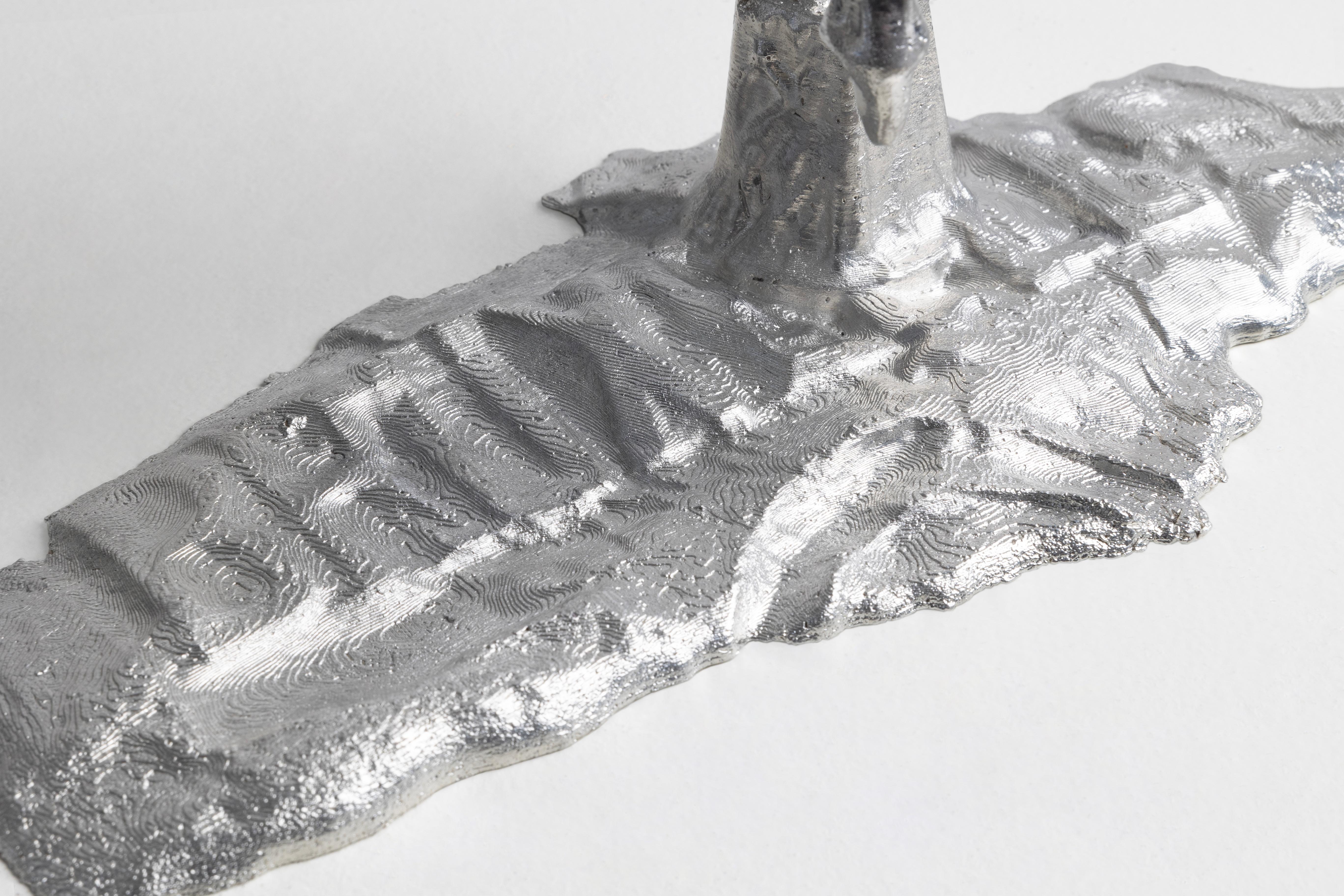 Aluminum Candleholder by Vilius Dringelis For Sale