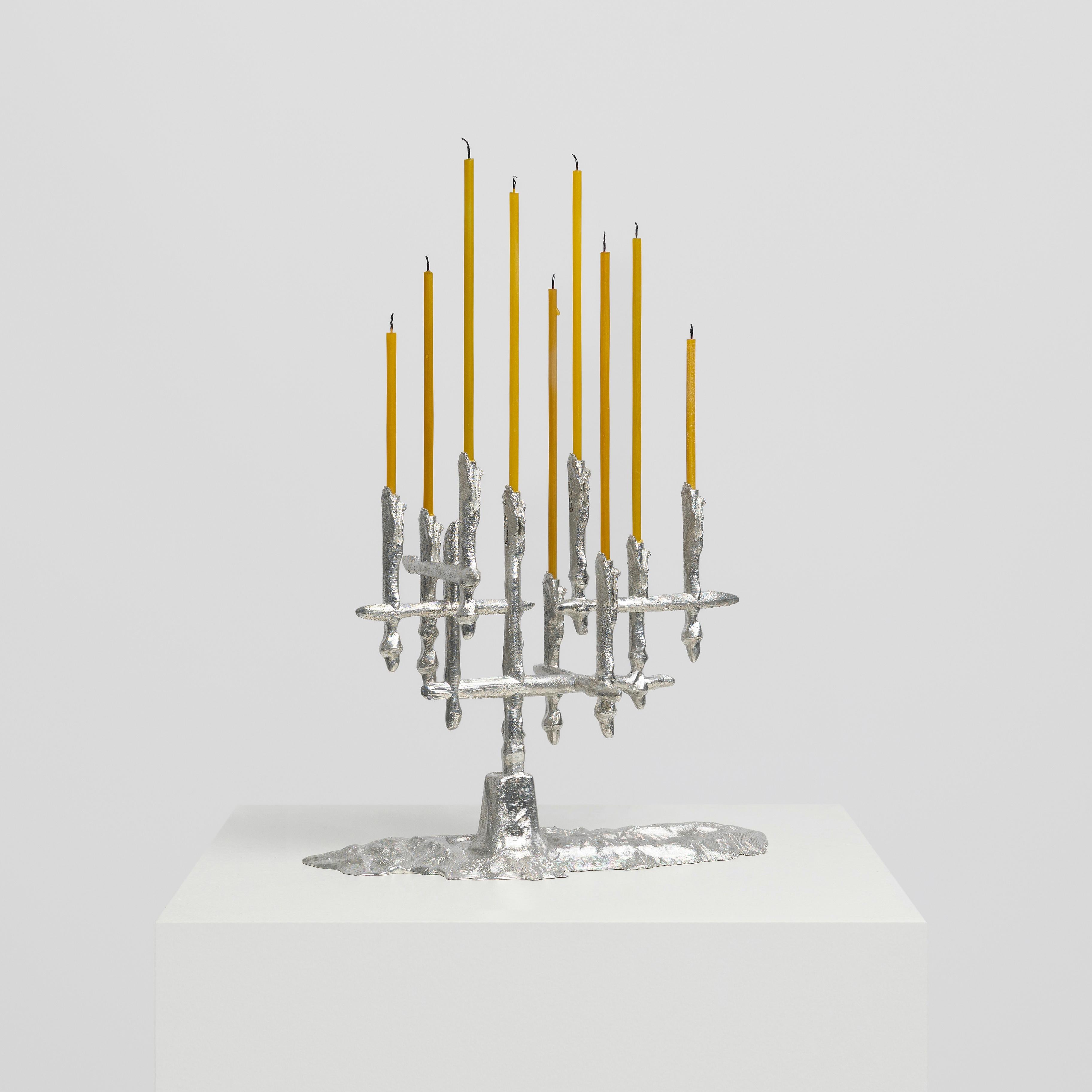 Cast Candleholder by Vilius Dringelis For Sale