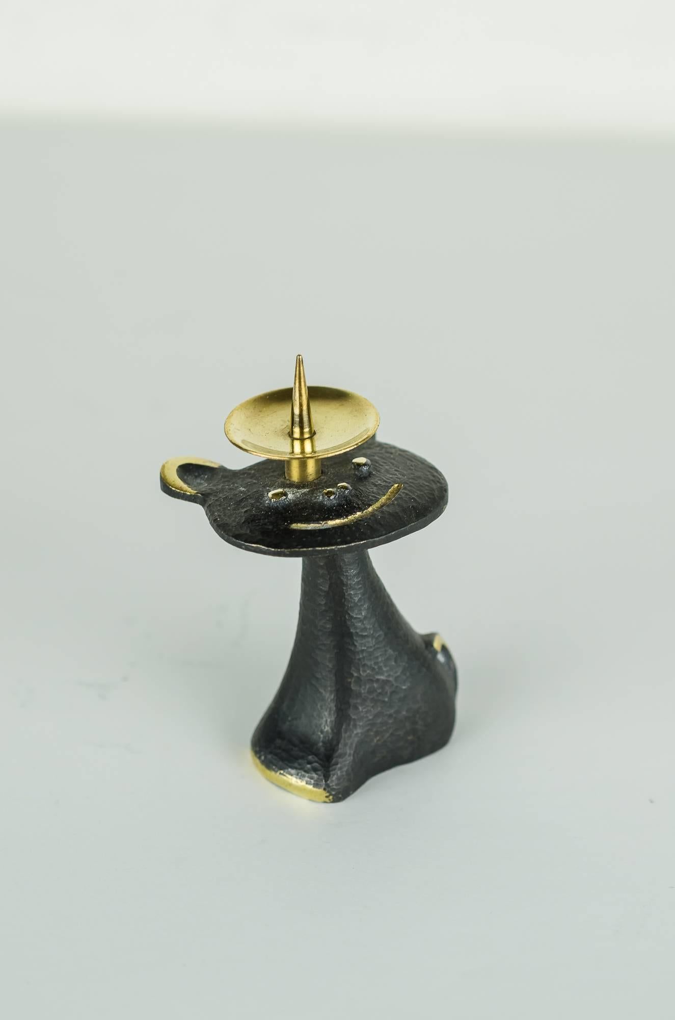 Blackened Candleholder by Walter Bosse For Sale