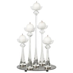 Candleholder Chameleon Linear Gray 5 in Pyrex,  Italy