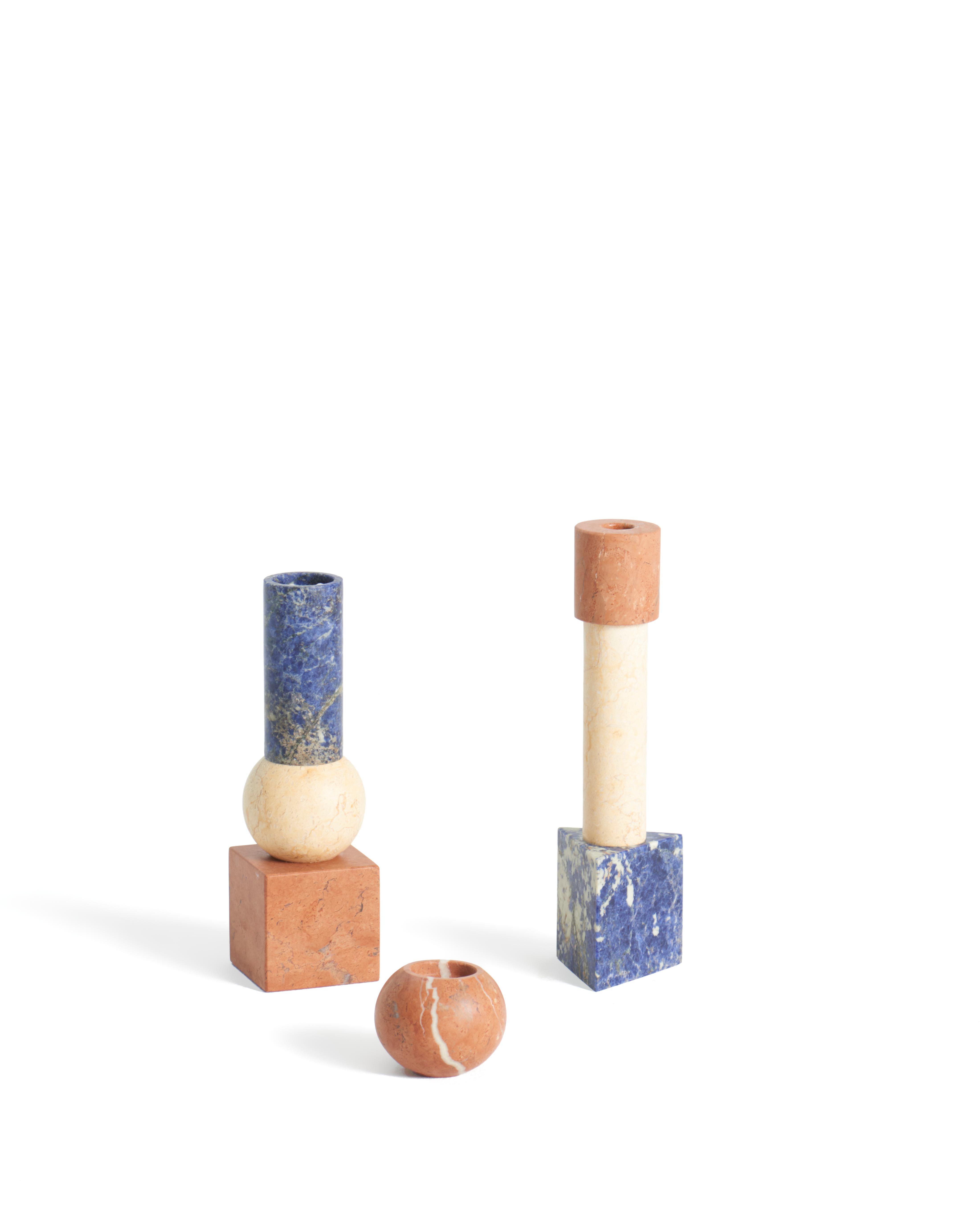Candleholder in red alicante, Blu Sodalite and Egyptian yellow marbles.
Geometrical way of life
A hundred years and it feels like yesterday, a hundred years of a school that changed our practice and understanding of design, art and architecture.