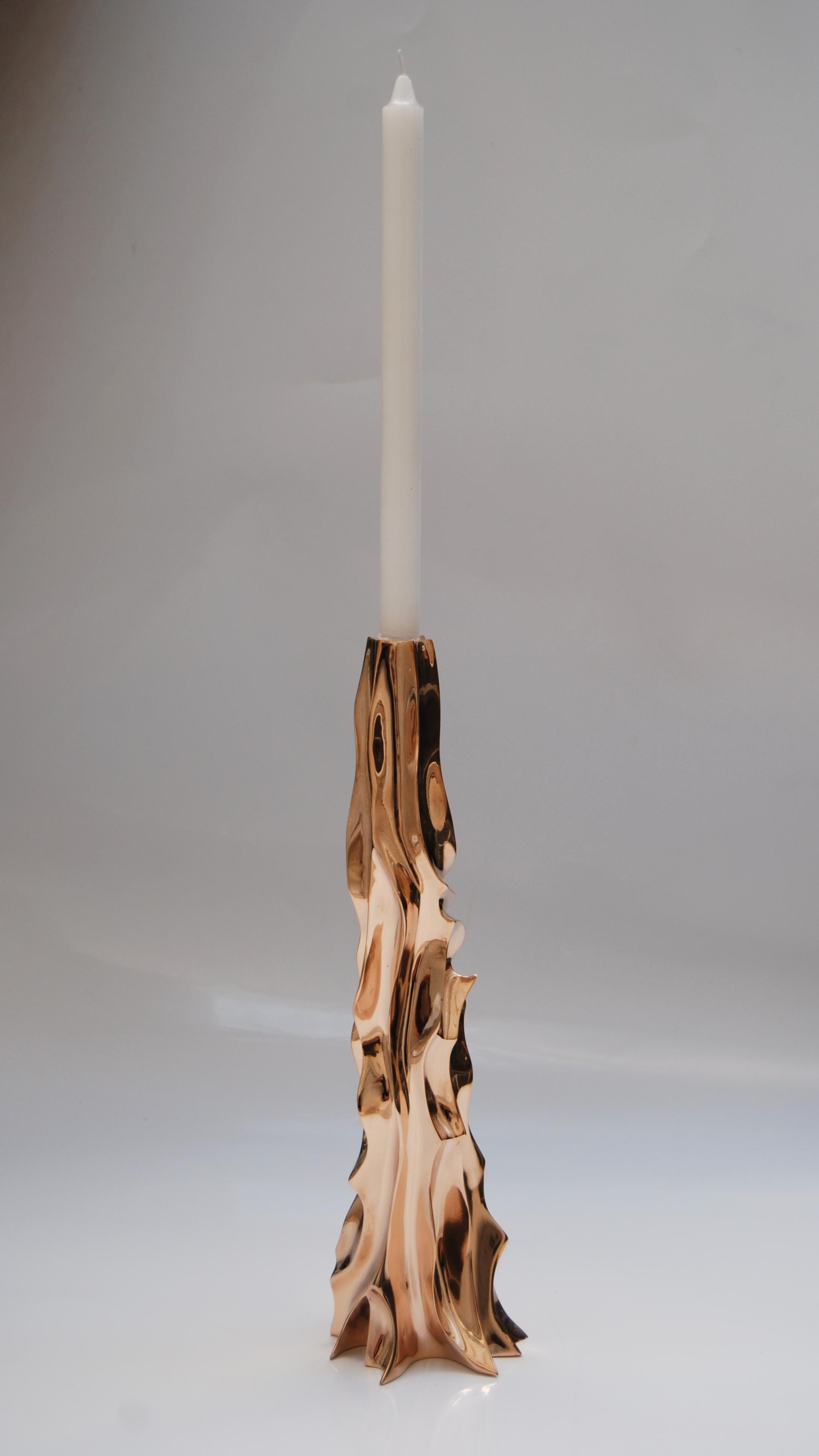 Candleholder in Polished Bronze by FAKASAKA Design
Dimensions: W 13.5 x D 13.5 x H 41.5 cm
Materials: Polished bronze.
  