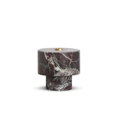 Candleholder in Red Marble, by Karen Chekerdjian, Made in Italy