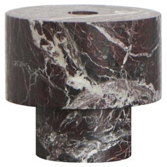 Candleholder in Red Marble, by Karen Chekerdjian, Made in Italy in stock