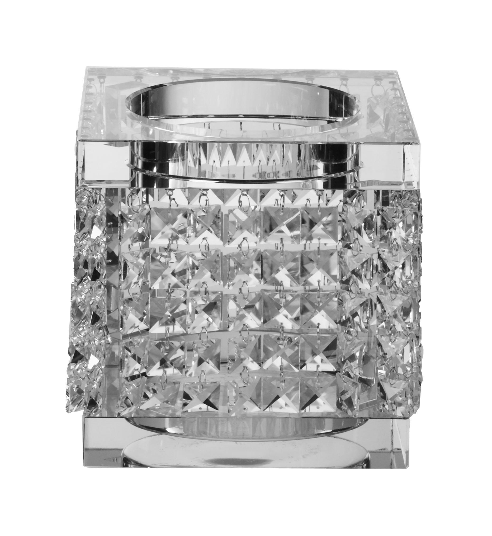 Kerzenhalter Nefertari Quadrat, Glas- und Kristalltropfen, Italien (Neuägyptisch) im Angebot