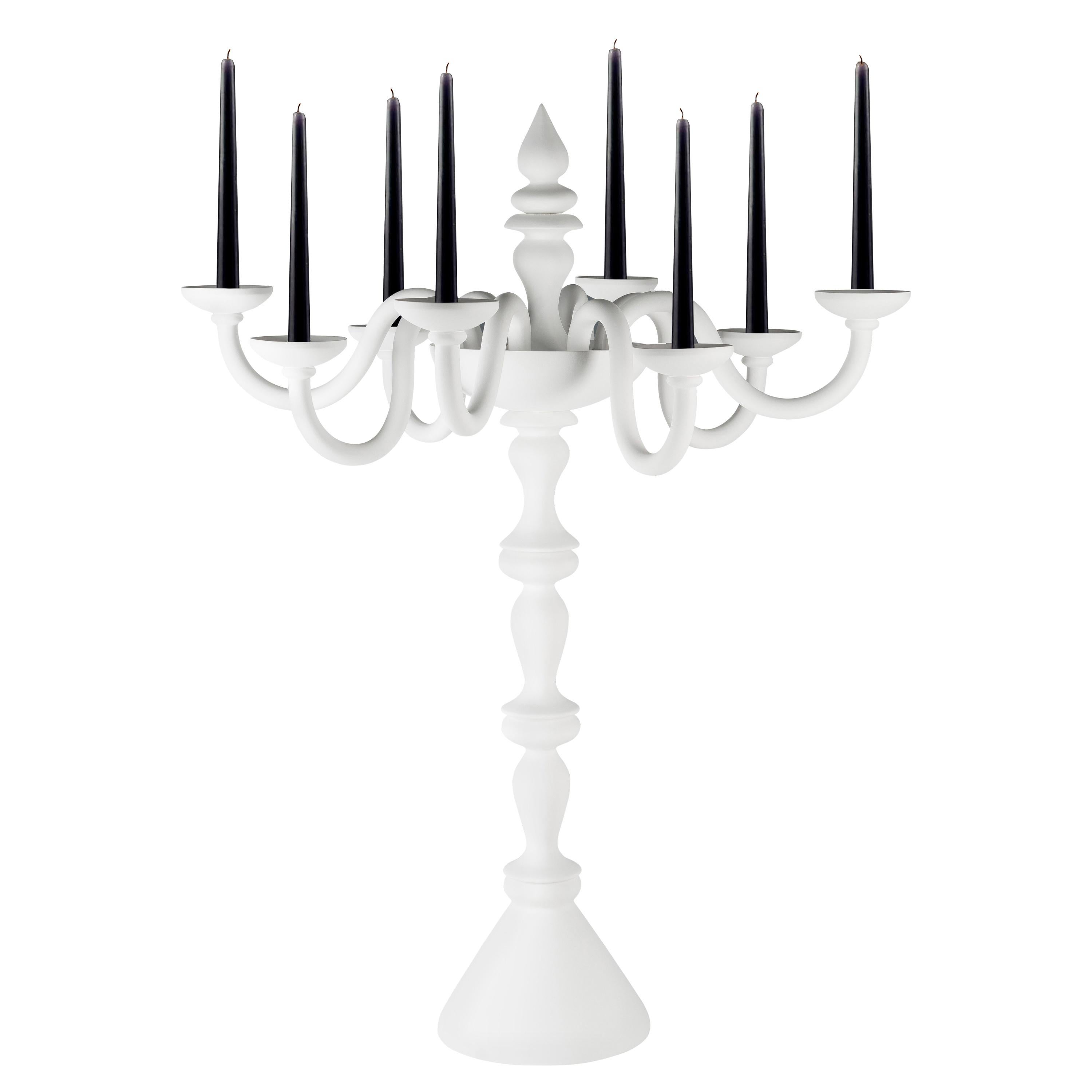 Candleholder Palladio, Matt White Ceramic, Italy For Sale