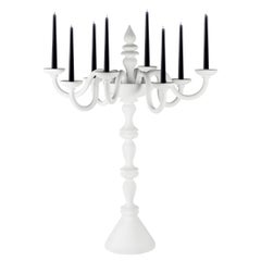 Candleholder Palladio, Matt White Ceramic, Italy