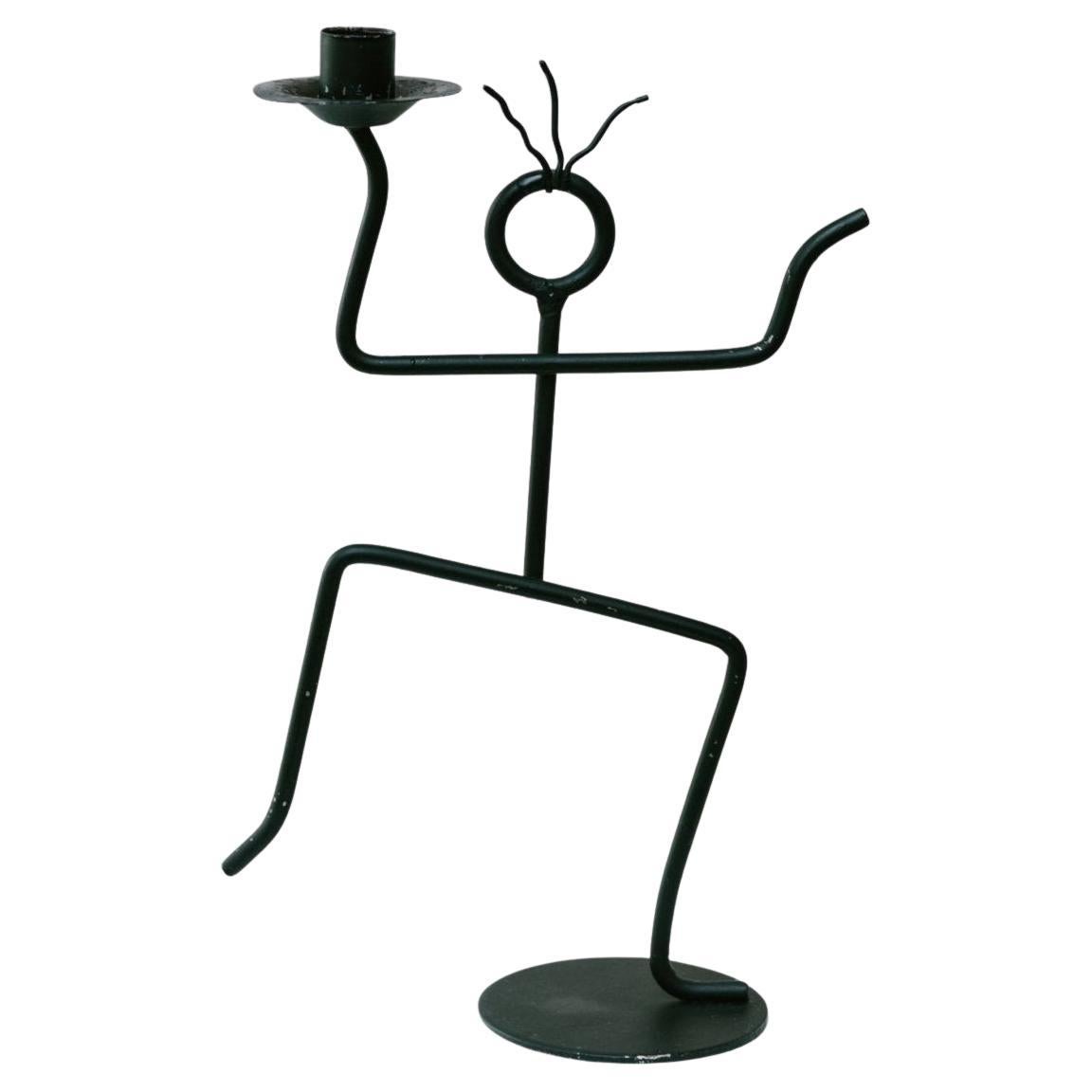 Candleholder Postmodern Memphis Style Made of Metal, 1990 For Sale