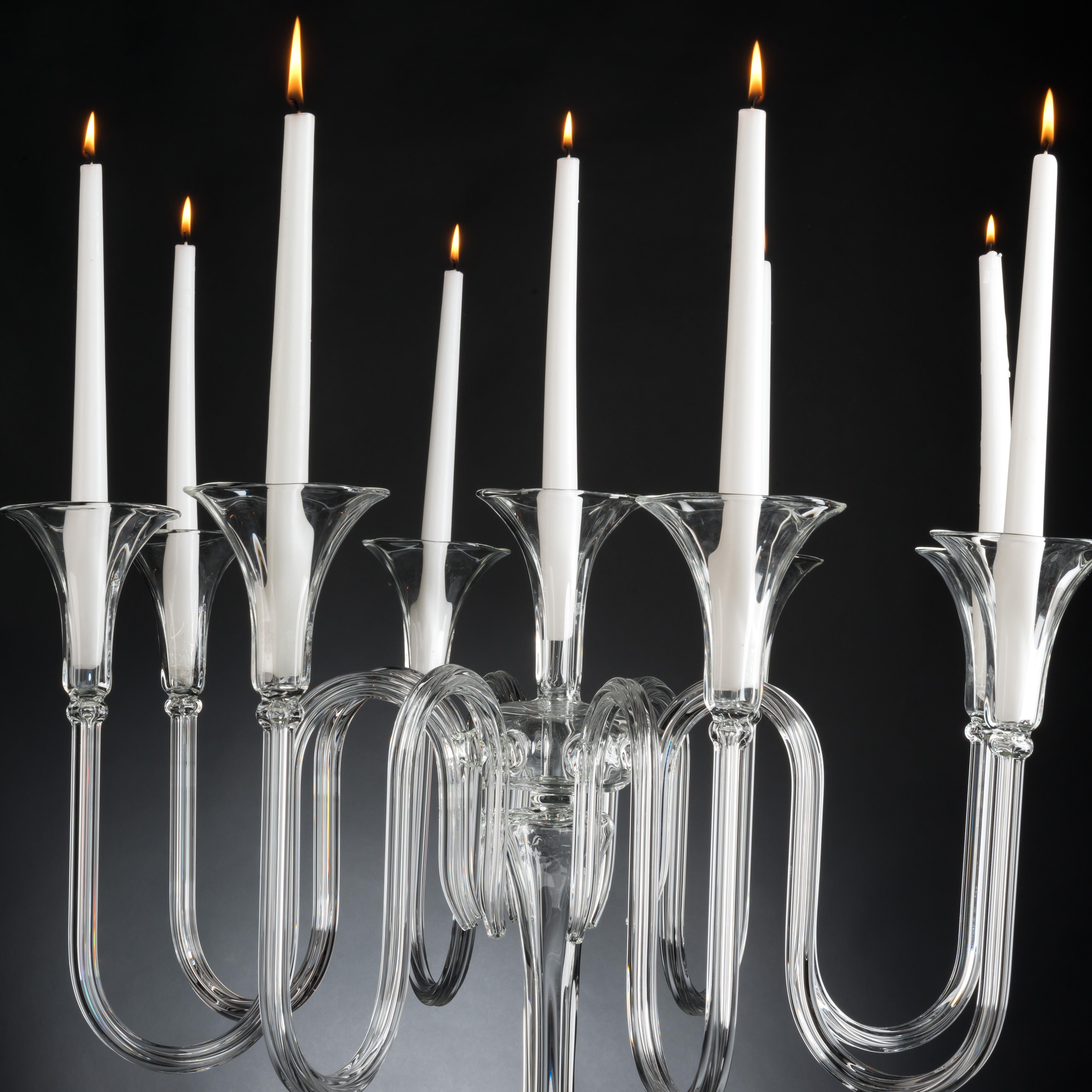Contemporary Candleholder Royal Pyrex with 9 Arms, in Pyrex, Italy For Sale