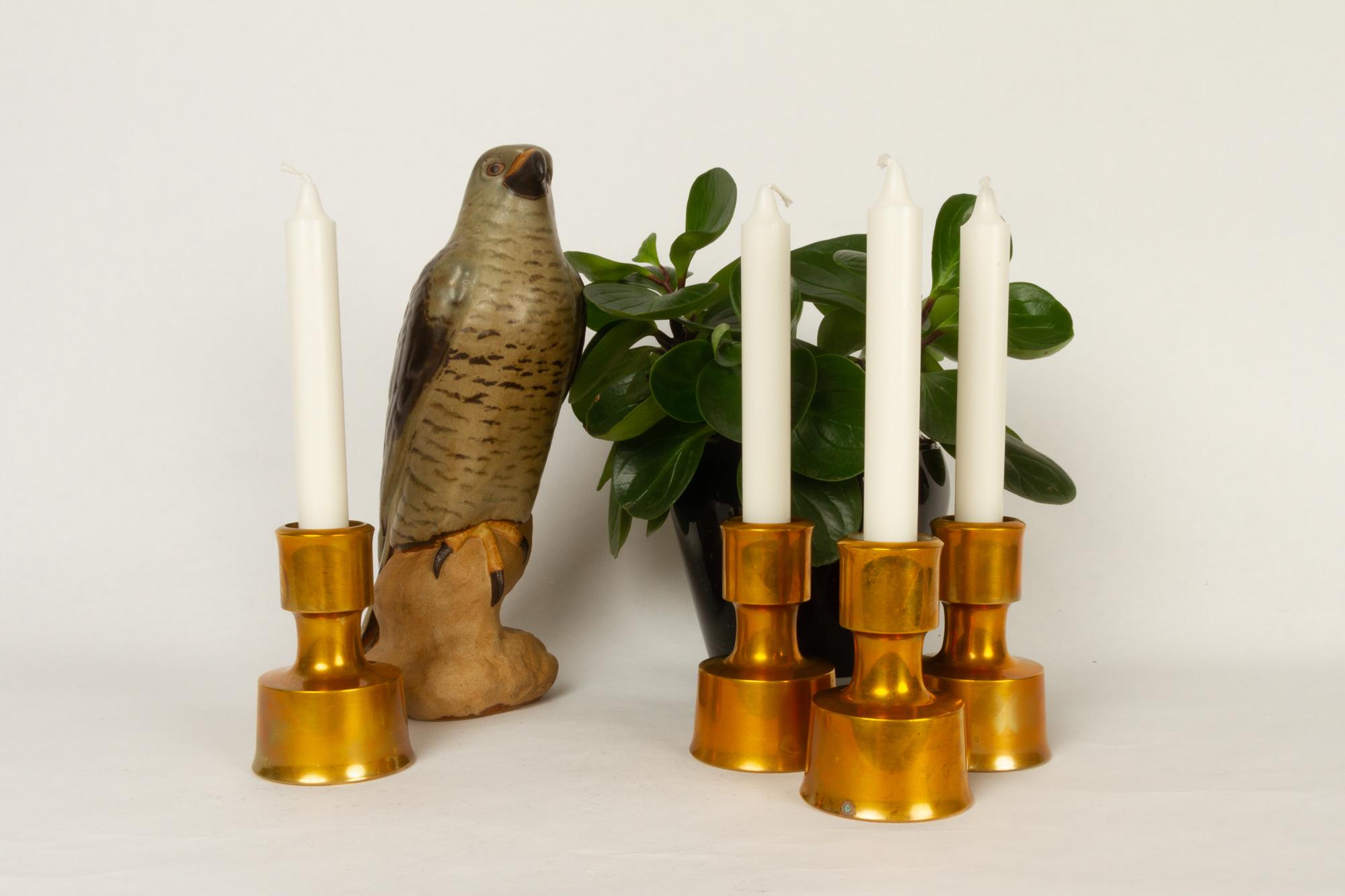 Brass Candleholders by Jens H. Quistgaard for Dansk Designs 1960s Set of 4 For Sale