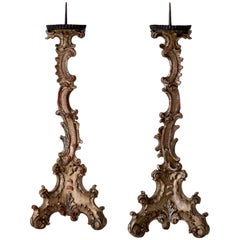 Candelabros Italianos Altos Periodo Rococó Siglo XVIII, Italia
