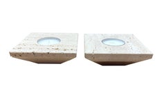 Candleholders Marble Travertine Design Set Two Candle Holders Mother’s Day Gift