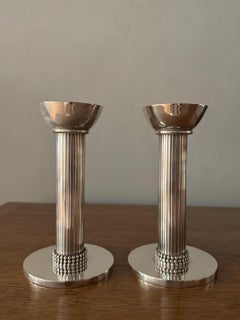 Bougeoirs Bronze argenté signé par Jean Dreprés