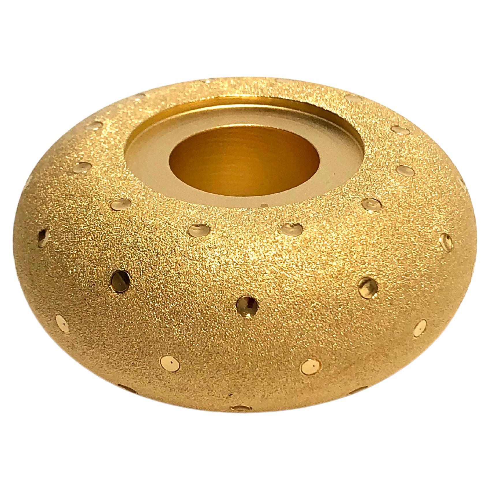 Gold-plated Candleholder Born to Be a Light, "Precious Donut" from TOTEM N°1 For Sale