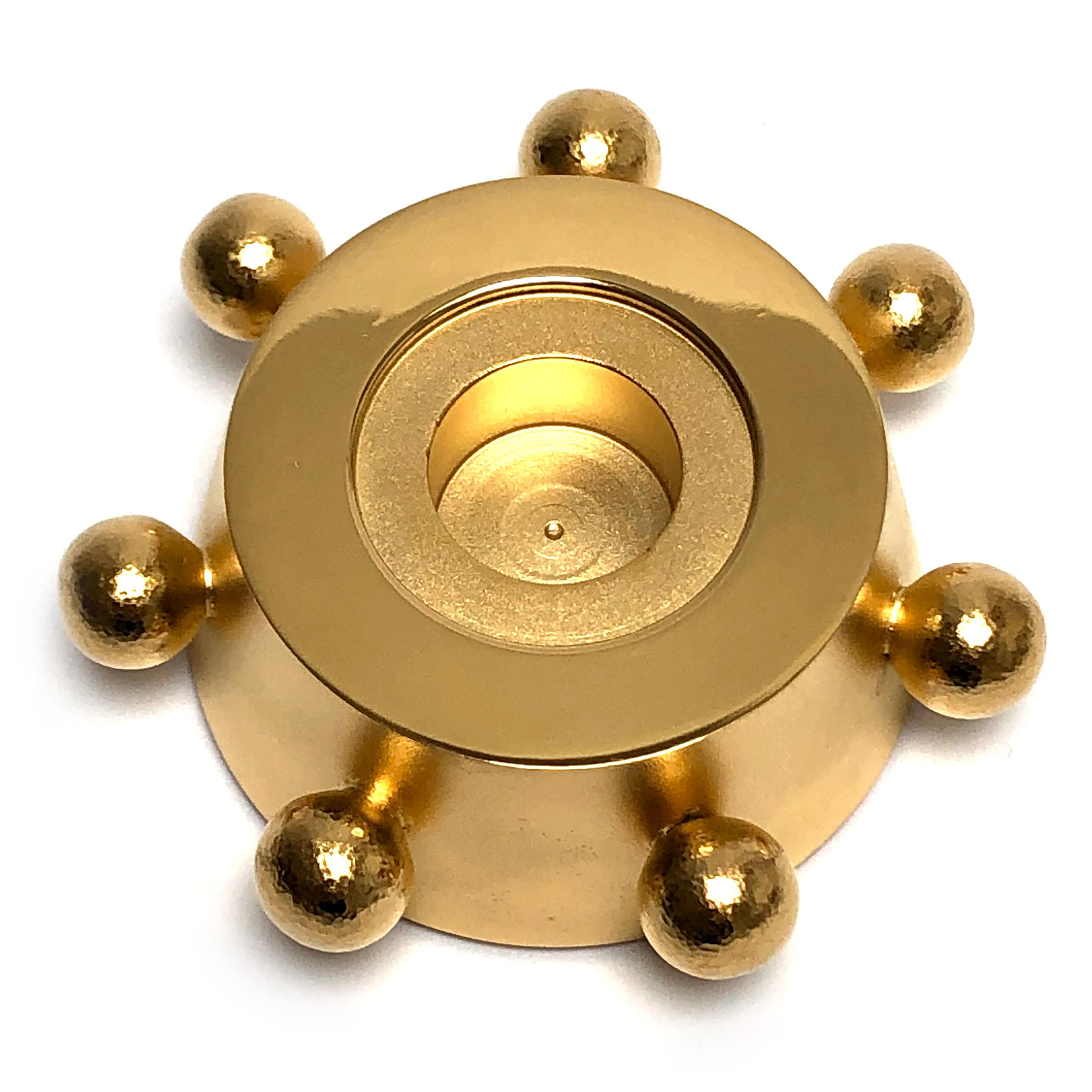 Brass Gold-plated Candleholder Born to Be a Light, 