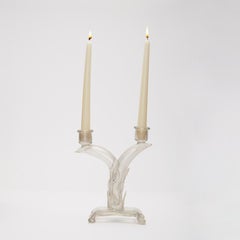 Iridescent Murano Glass Candlestick by Guido Balsamo Stella for Ferro Toso, Ital