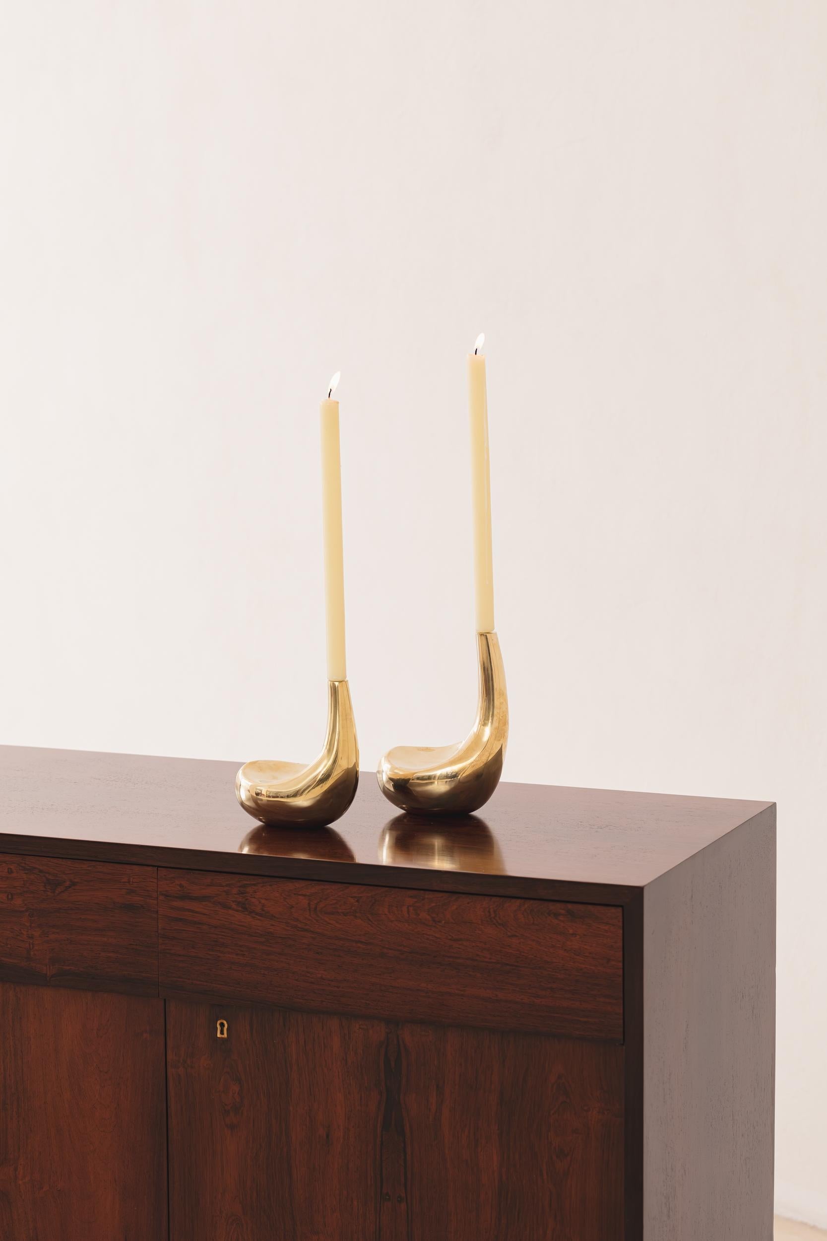 Cast Candlestick by Lucas Recchia, Contemporary Brazilian Design For Sale