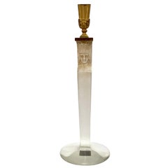 Candlestick Candleholder "Caryatid" White Glass by René Lalique