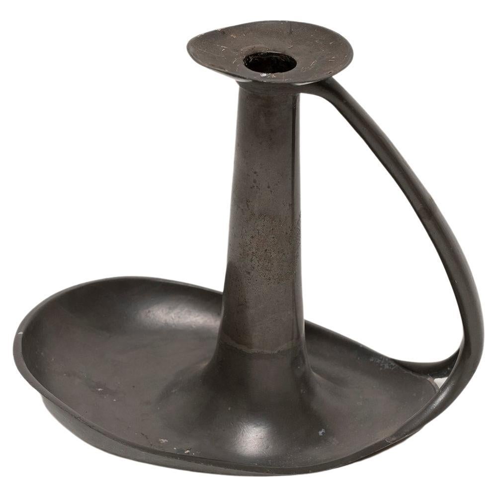 Candlestick Chamberstick Pewter Liberty Archibald Knox 02480 Tudric 17cm 6 ¾high For Sale