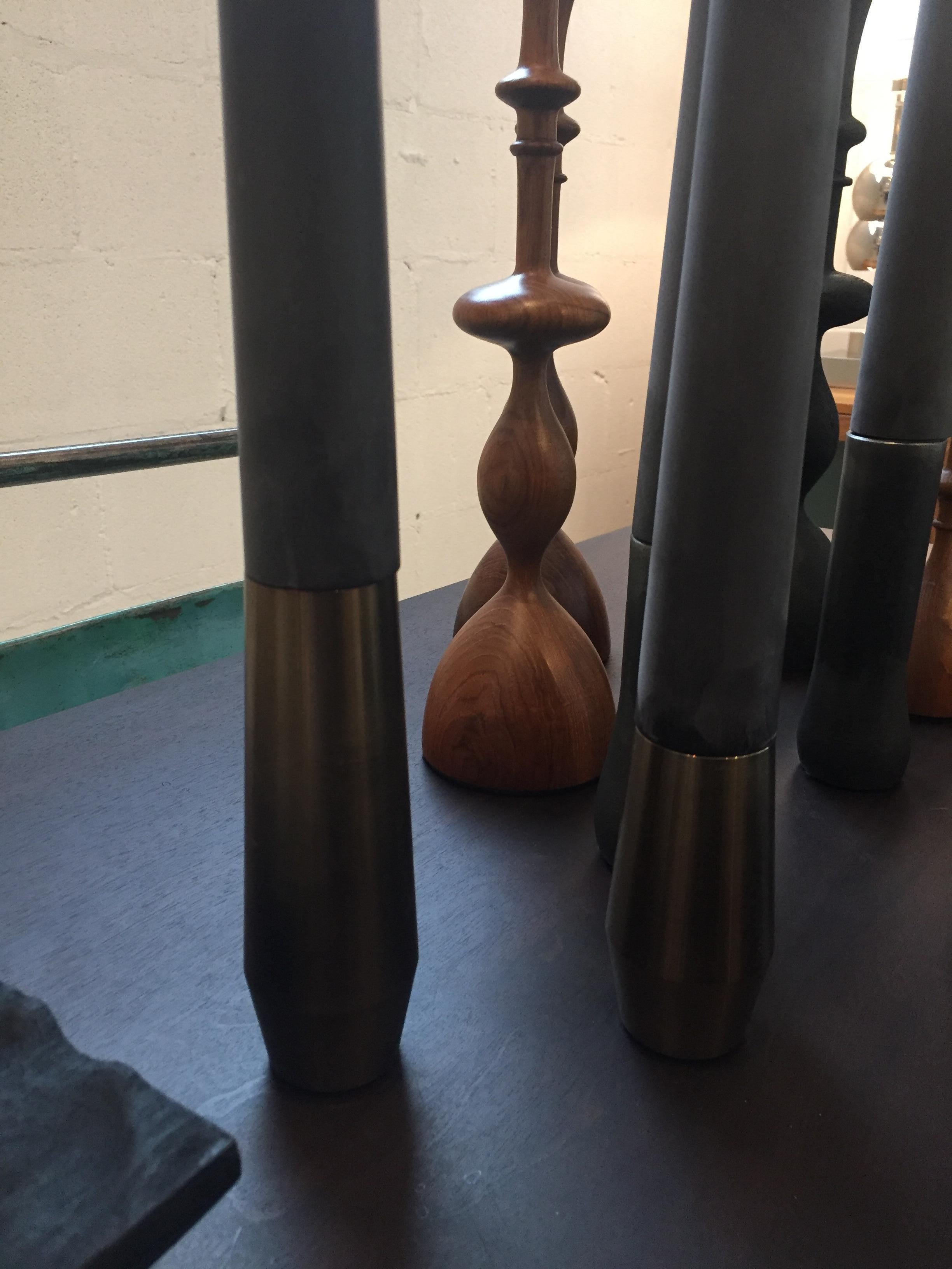 'Candlestick Grove', Heat Treated Steel, Set of Two Candlesticks In New Condition In Chicago, IL
