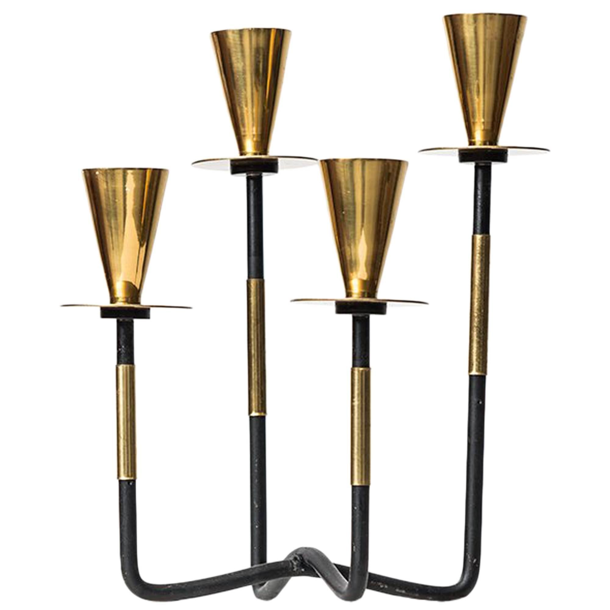 Candlestick in Brass by Nils Johan in Sweden