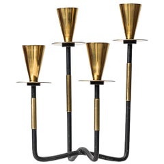 Candlestick in Brass by Nils Johan in Sweden