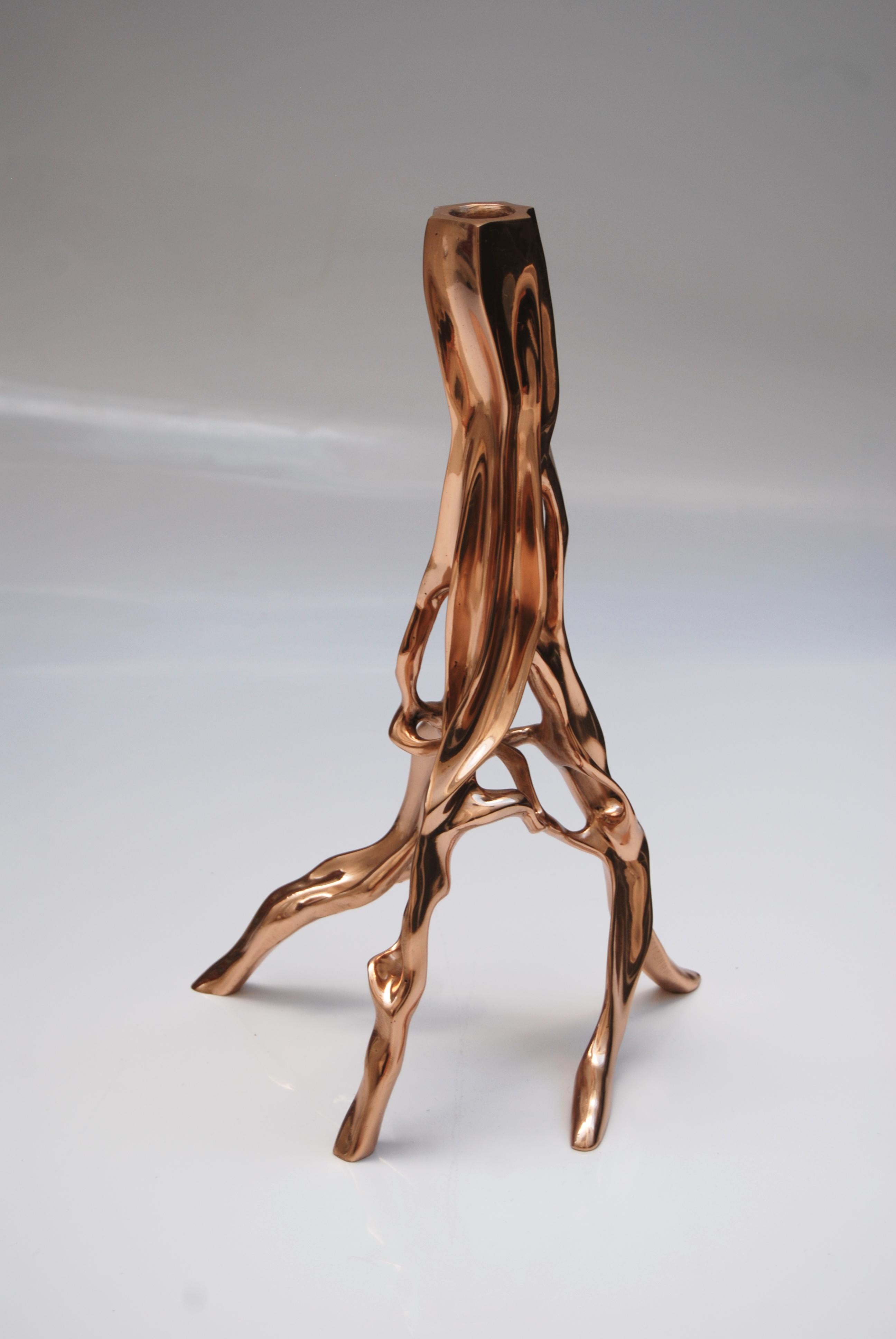Candlestick in Dark Bronze by Fakasaka Design In New Condition For Sale In Geneve, CH