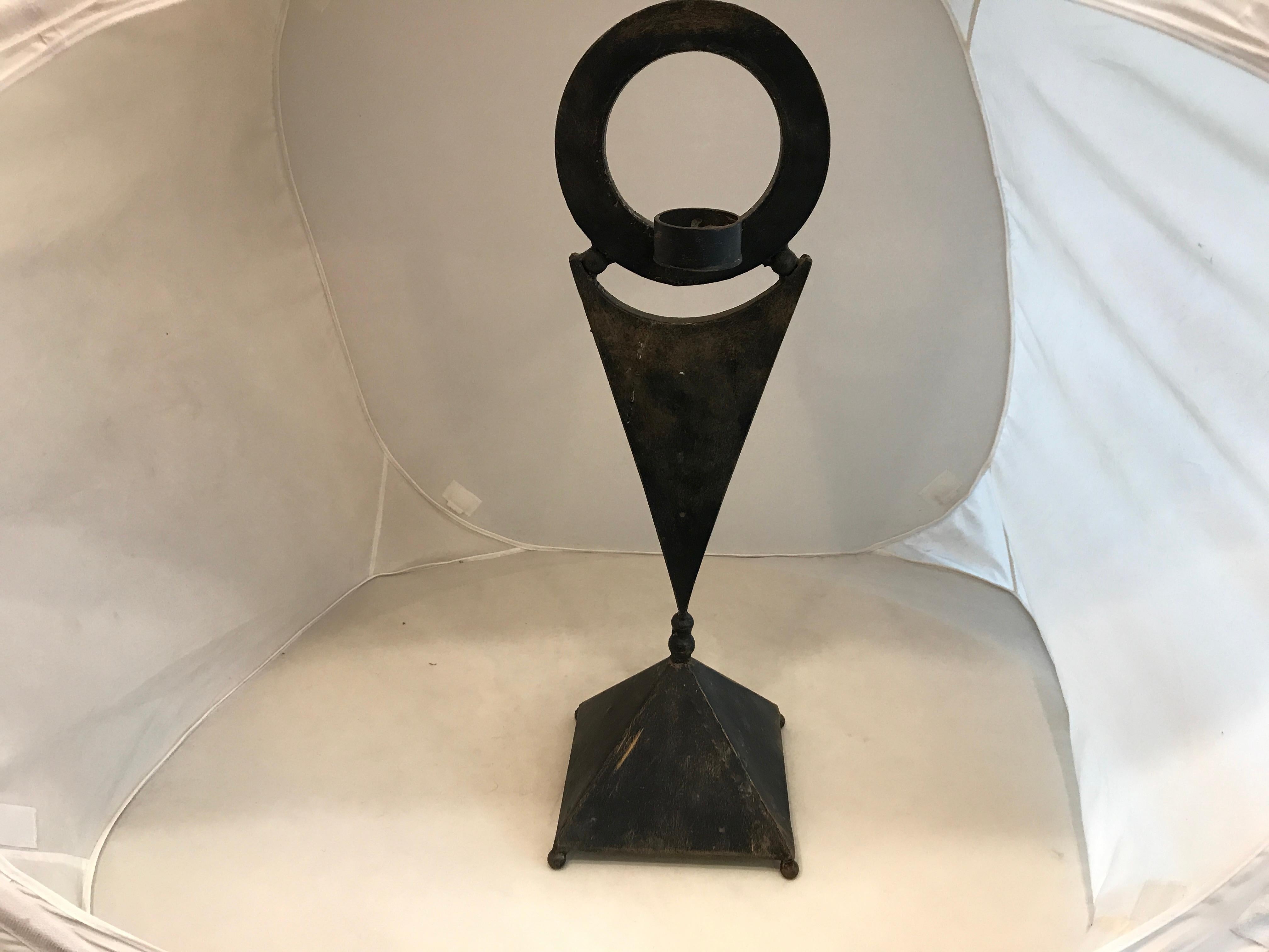 Art Deco Candlestick in Iron, France, 1930 For Sale