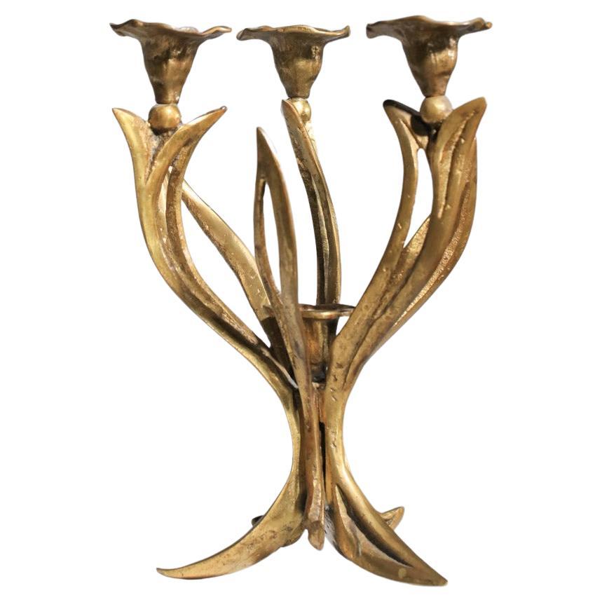 Kerzenleuchter aus massiver Bronze im Stil von Felix Agostini aus den 60er Jahren