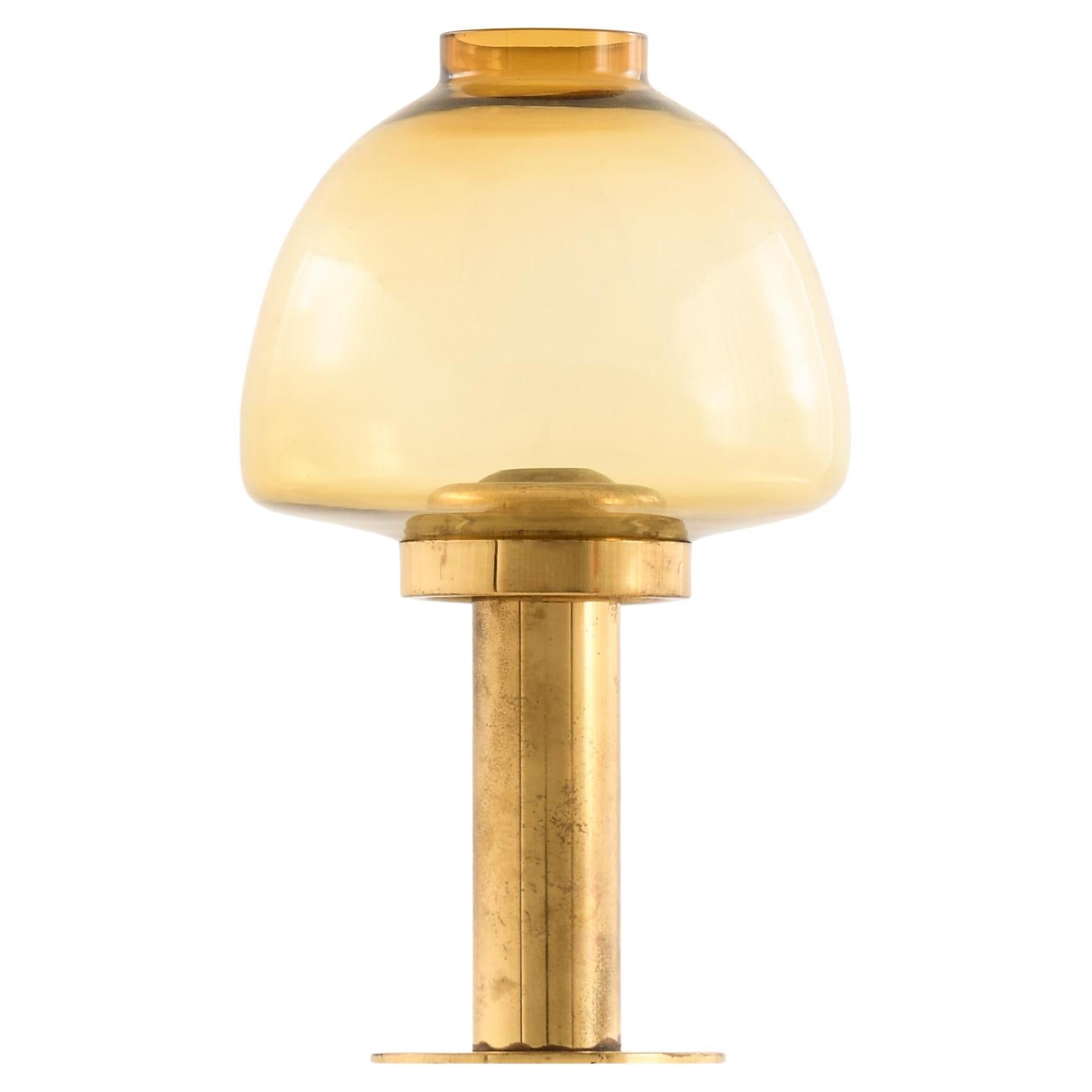 Candlestick In Warm Amber-yellow Tone by Hans-agne Jakobsson, 1950s For Sale