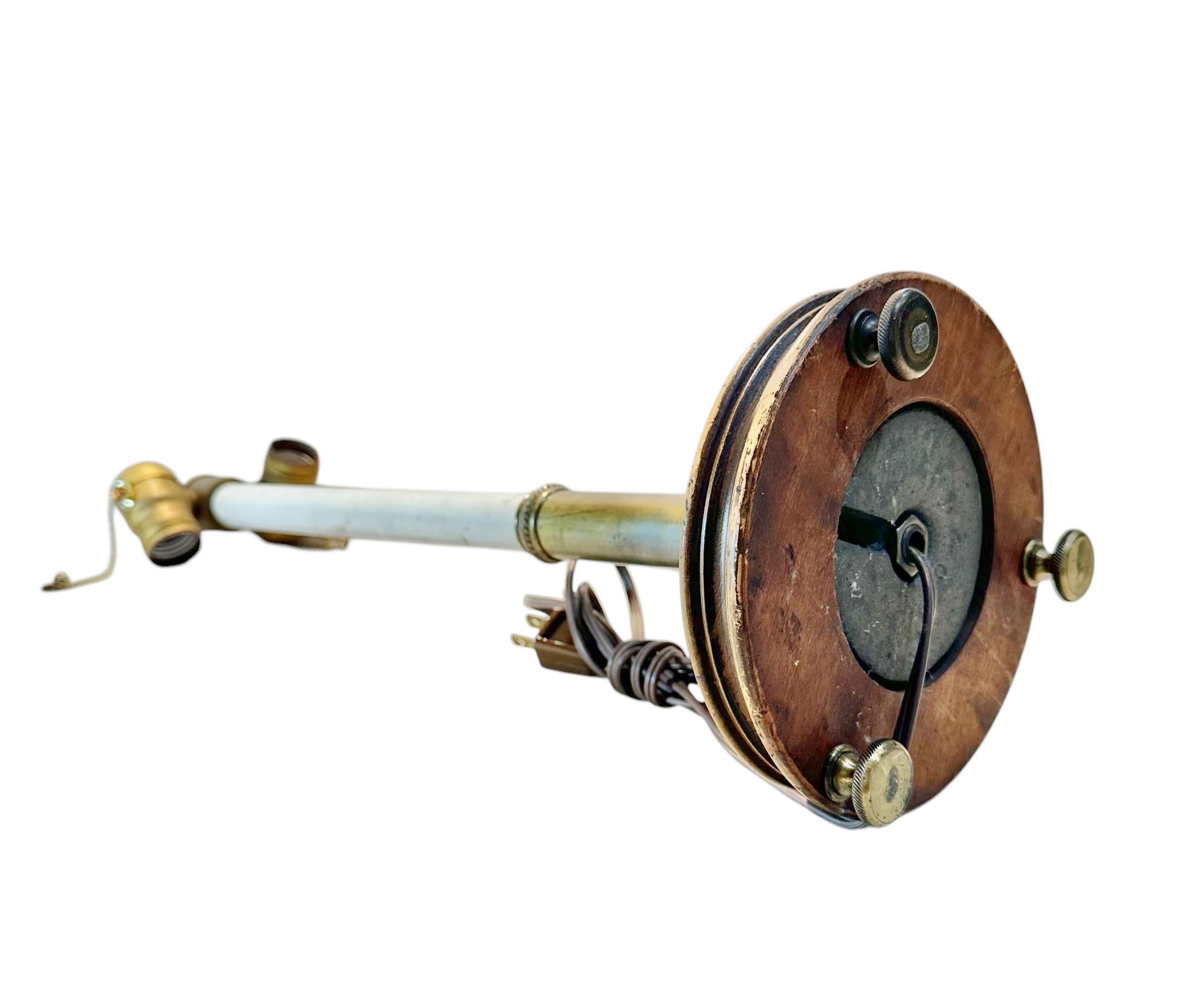 Candlestick Lamp With Tole Shade For Sale 1