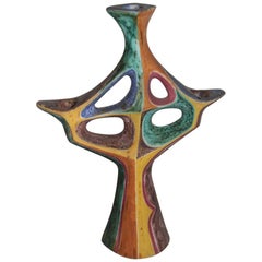Candlestick Midcentury Ceramic Design Minimal Sculptural Multi-Color, 1957 Italy