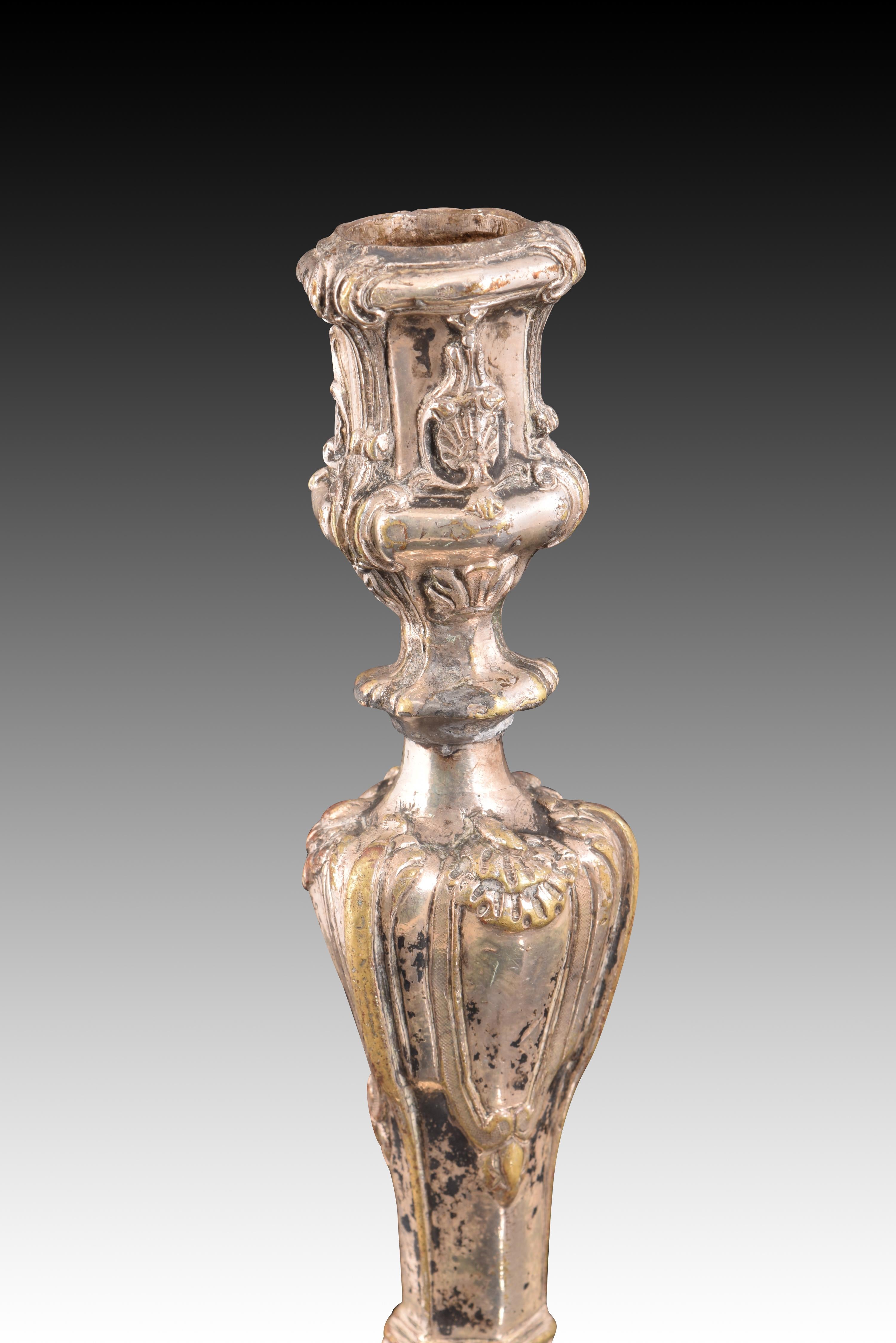 19th Century Candlestick or candle holder. Bronze. 19th century. For Sale