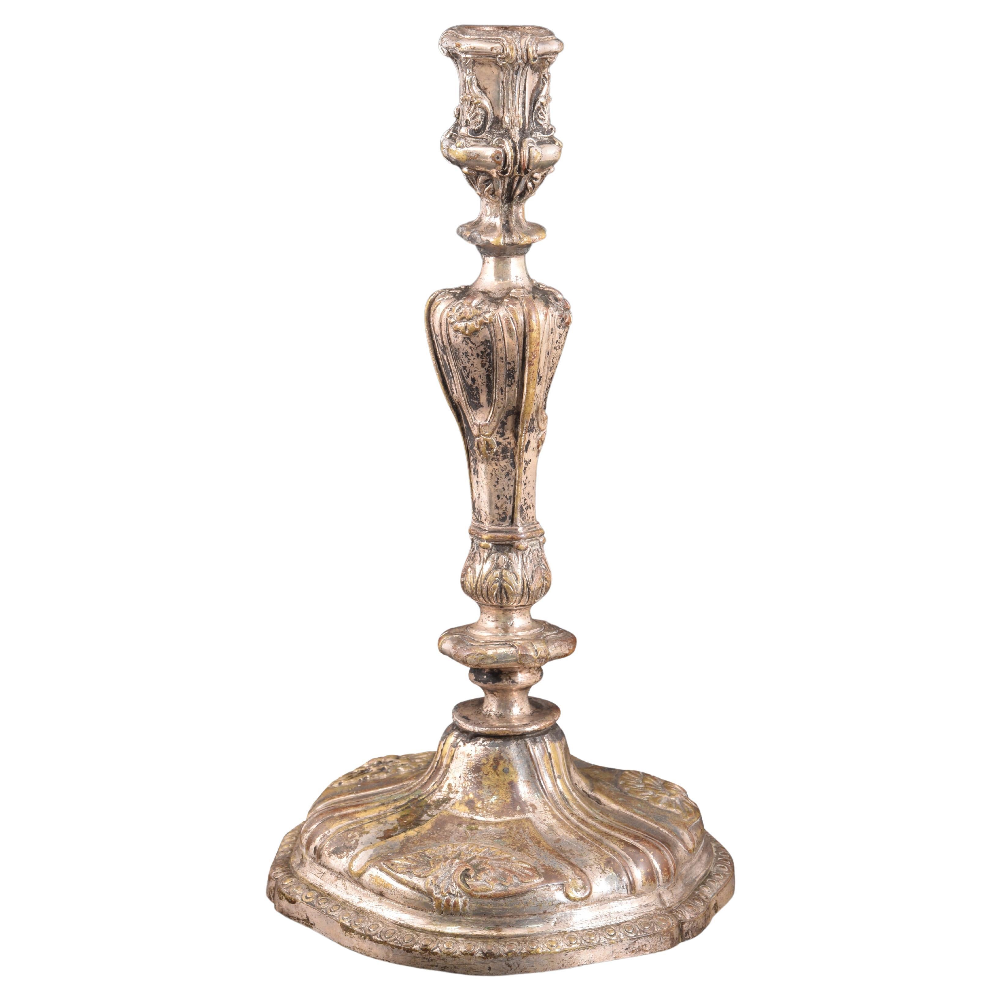 Candlestick or candle holder. Bronze. 19th century. For Sale