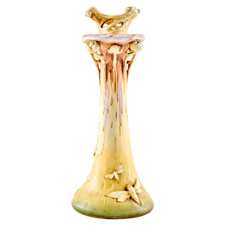 Candlestick Symbolist Art Nouveau Bohemia Amphora Werke circa 1902 Ceramics For Sale