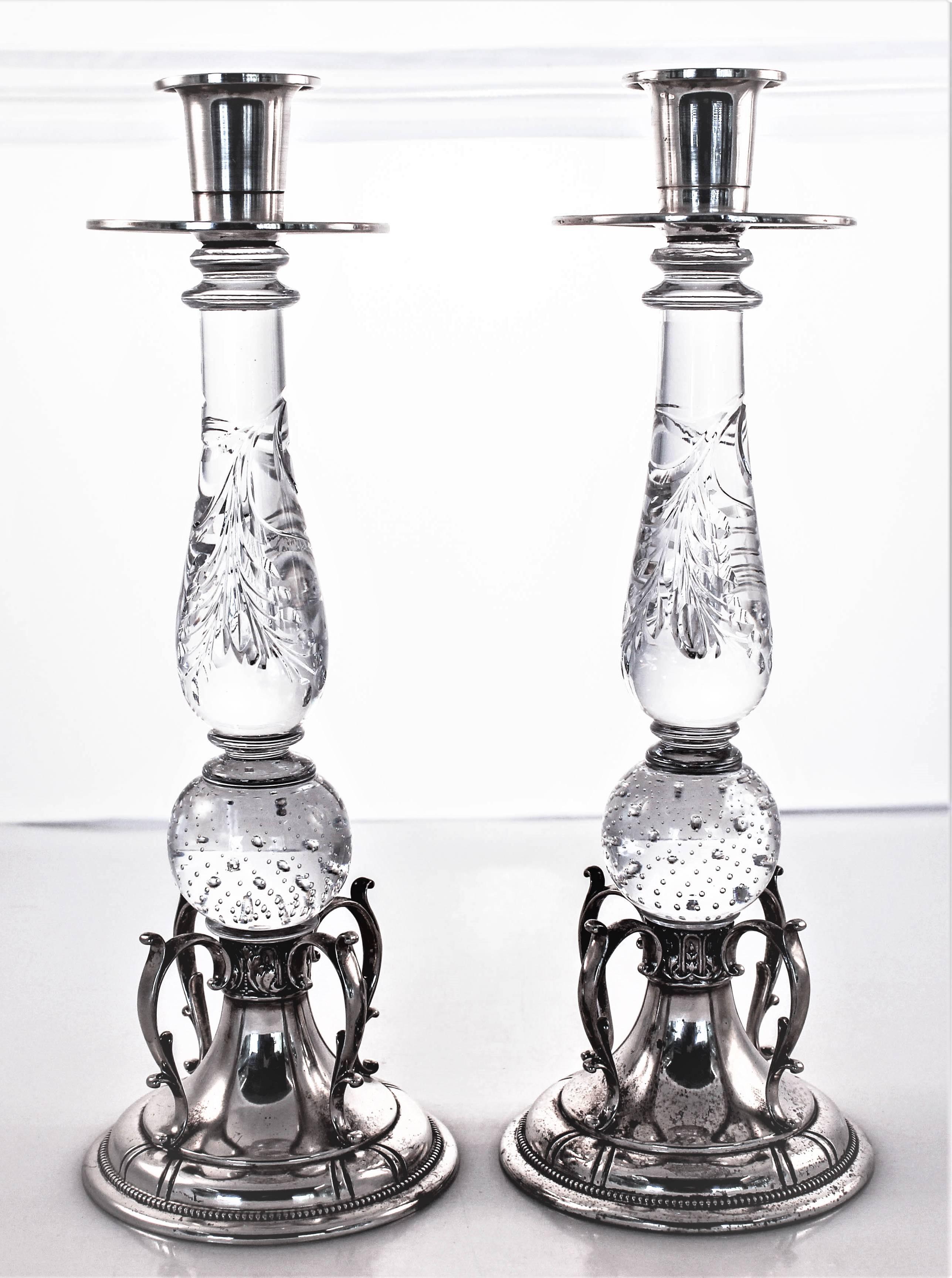Sterling Silver Candlesticks and Matching Vases