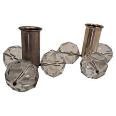 Candlesticks – bases made of cut glass, J. & L. Lobmeyr Vienna, mid-century
