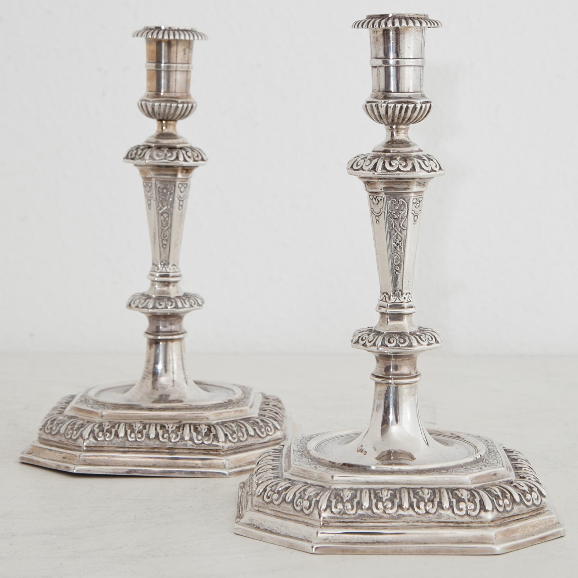 Candlesticks by Peter Kick, Augsburg, 1708-1710 In Good Condition In Greding, DE