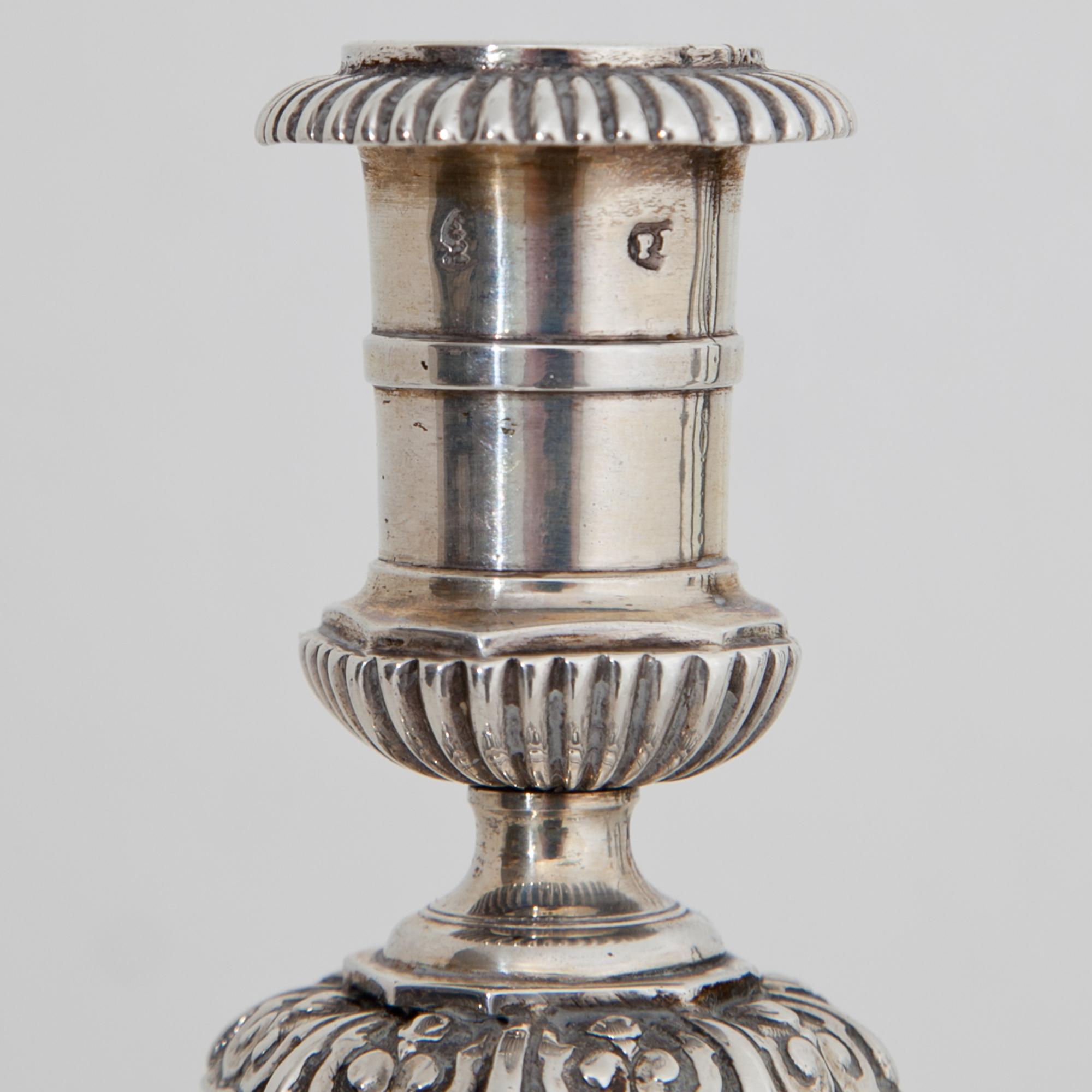 Silver Candlesticks by Peter Kick, Augsburg, 1708-1710